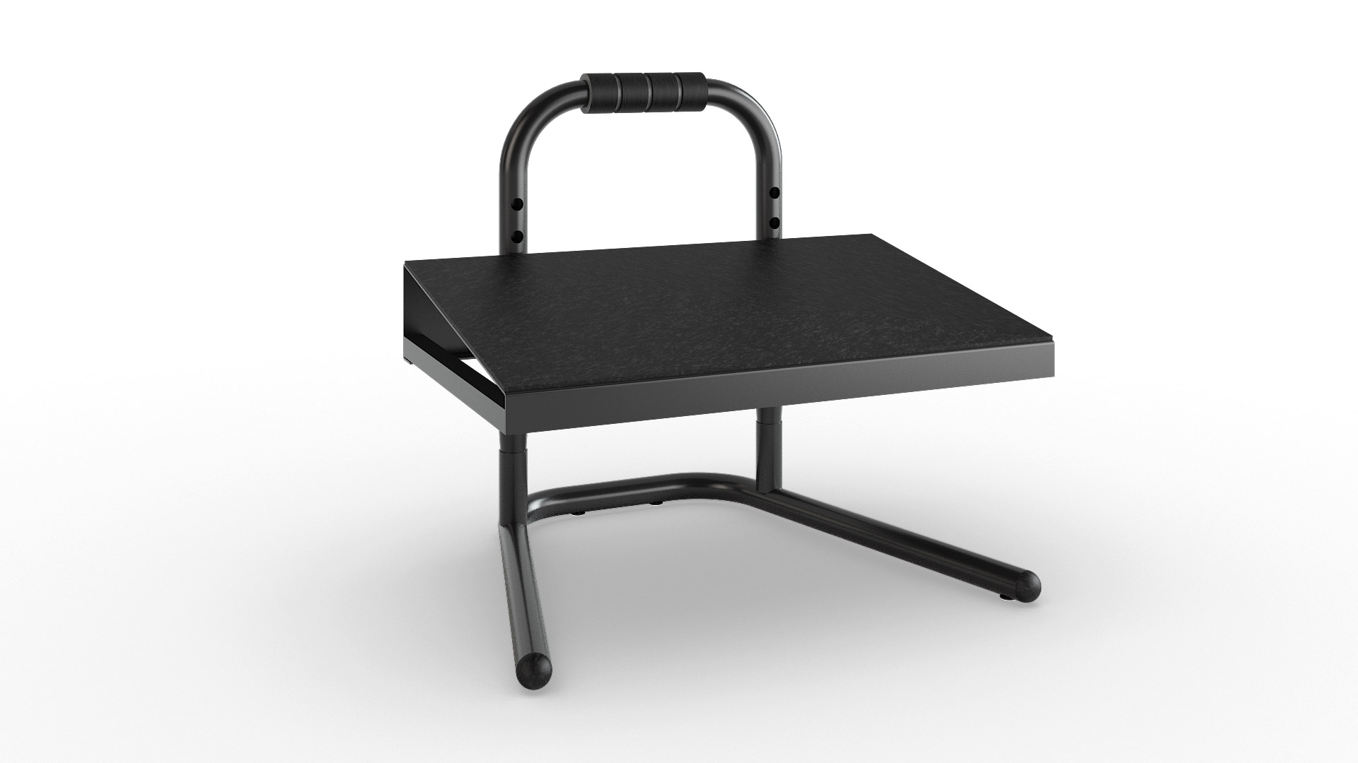 Black Metal Adjustable Foot Rest for Under Desk