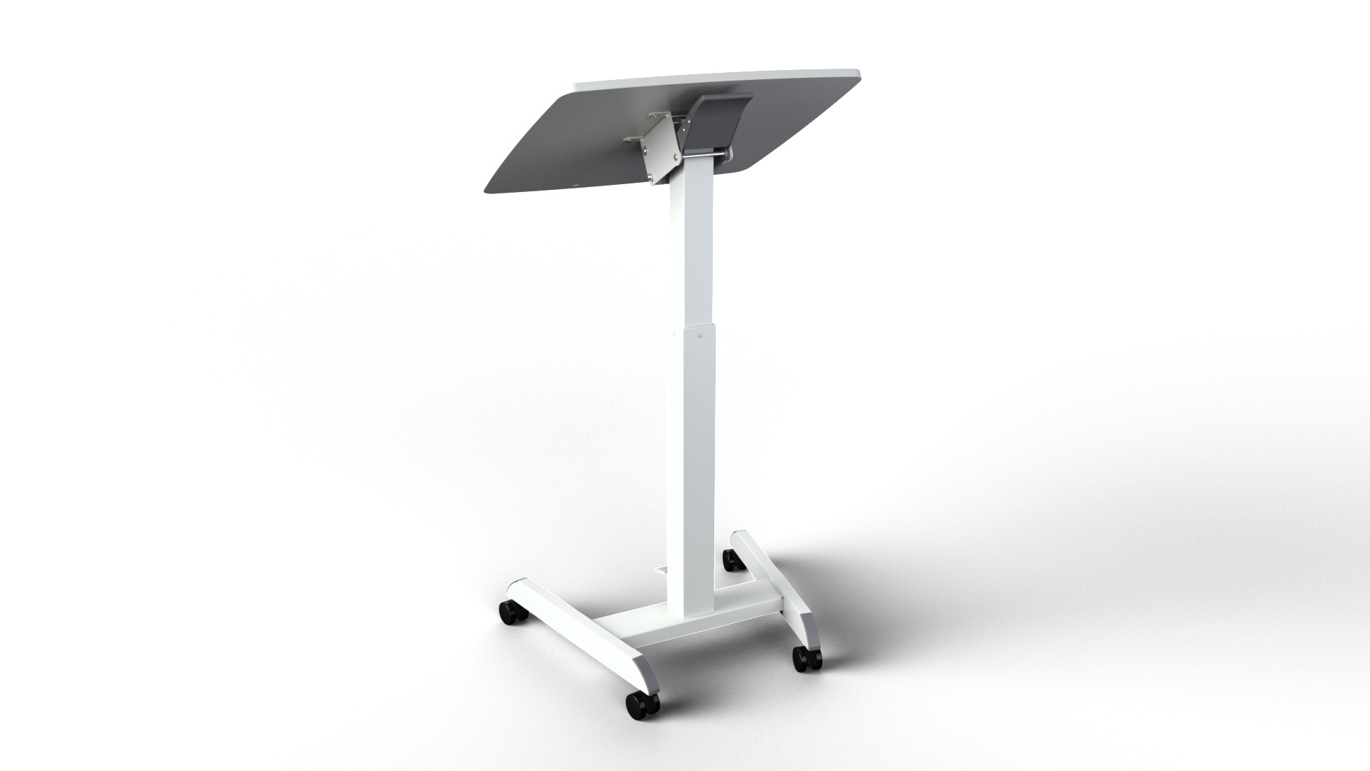 Height Adjustable Mobile Workstation with Foot Pedal and Tiltable 