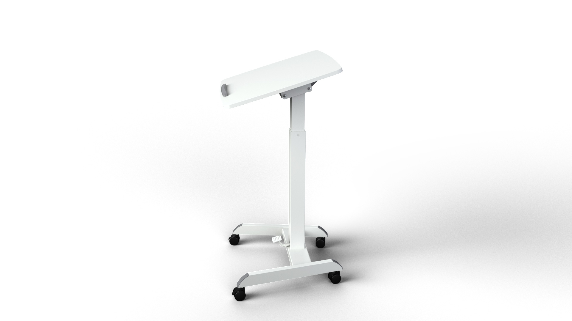 Height Adjustable Mobile Workstation with Foot Pedal and Tiltable 