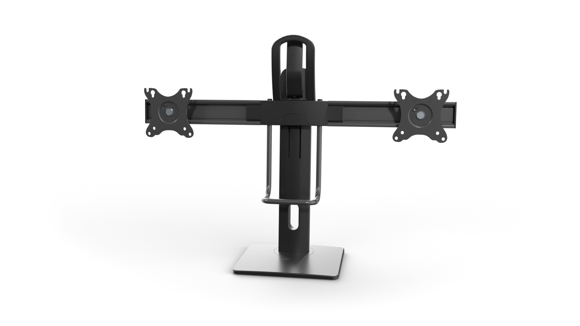 Dual Screens Easy-To-Adjust Vertical Lift Monitor Stand Supplier and  Manufacturer- LUMI